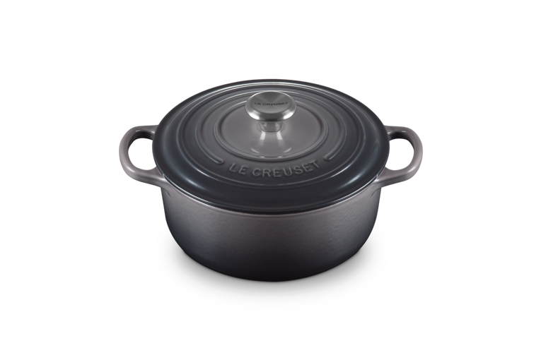 Cocotte rotonda Evolution 20 cm in ghisa vetrificata grigia Le Creuset