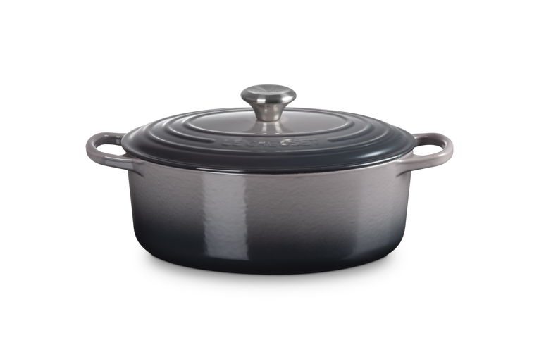 Cocotte ovale Evolution 29cm in ghisa vetrificata grigia Le Creuset