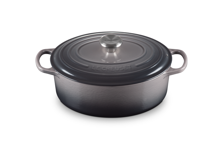 Cocotte ovale Evolution 29cm in ghisa vetrificata grigia Le Creuset