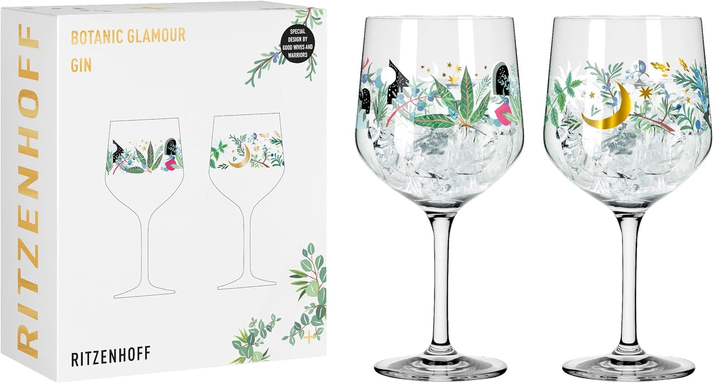 Ritzenhoff Set of 2 Gin Glasses 700ml, Botanic Glamour Series