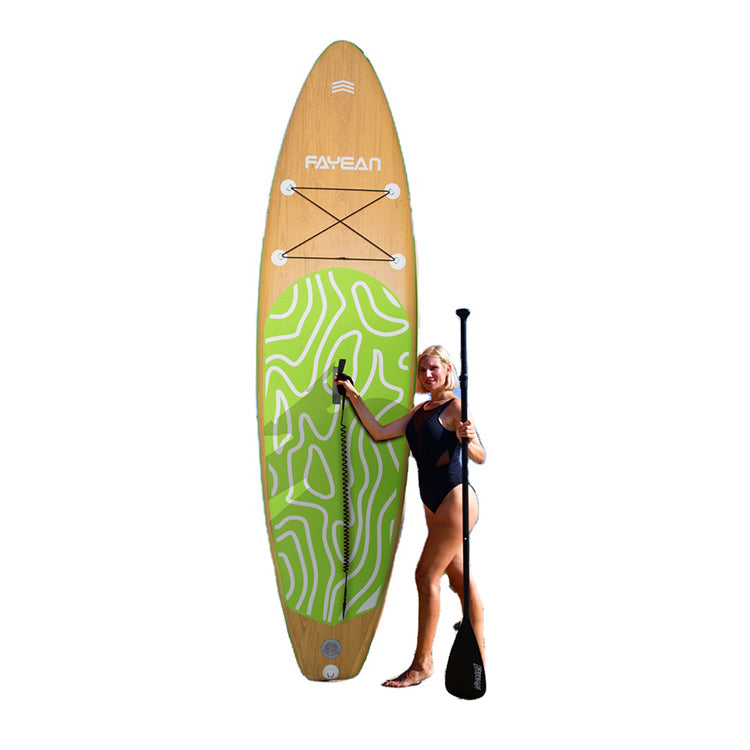 Bamboo Stand Up Paddle SUP Inflatable Board 10'6" 