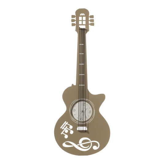 Beige White Guitar Clock Arts and Crafts