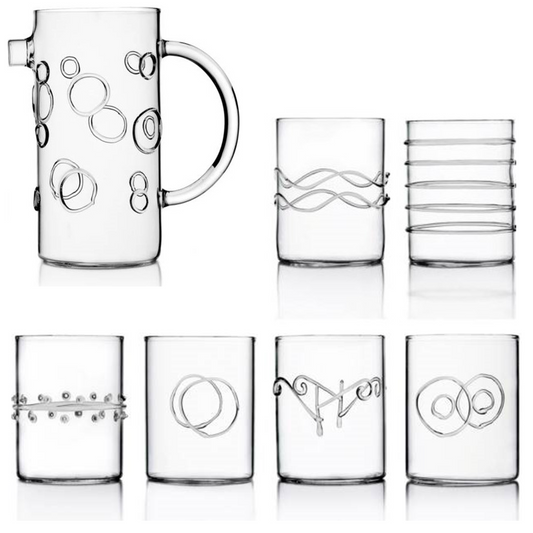 Ichendorf Milano Decò jug and glasses in glass