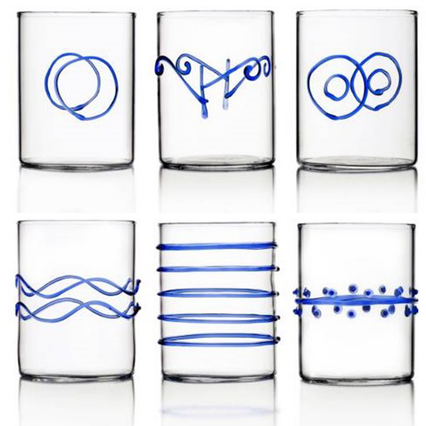 Blue Decò glasses Ichendorf Milano in glass