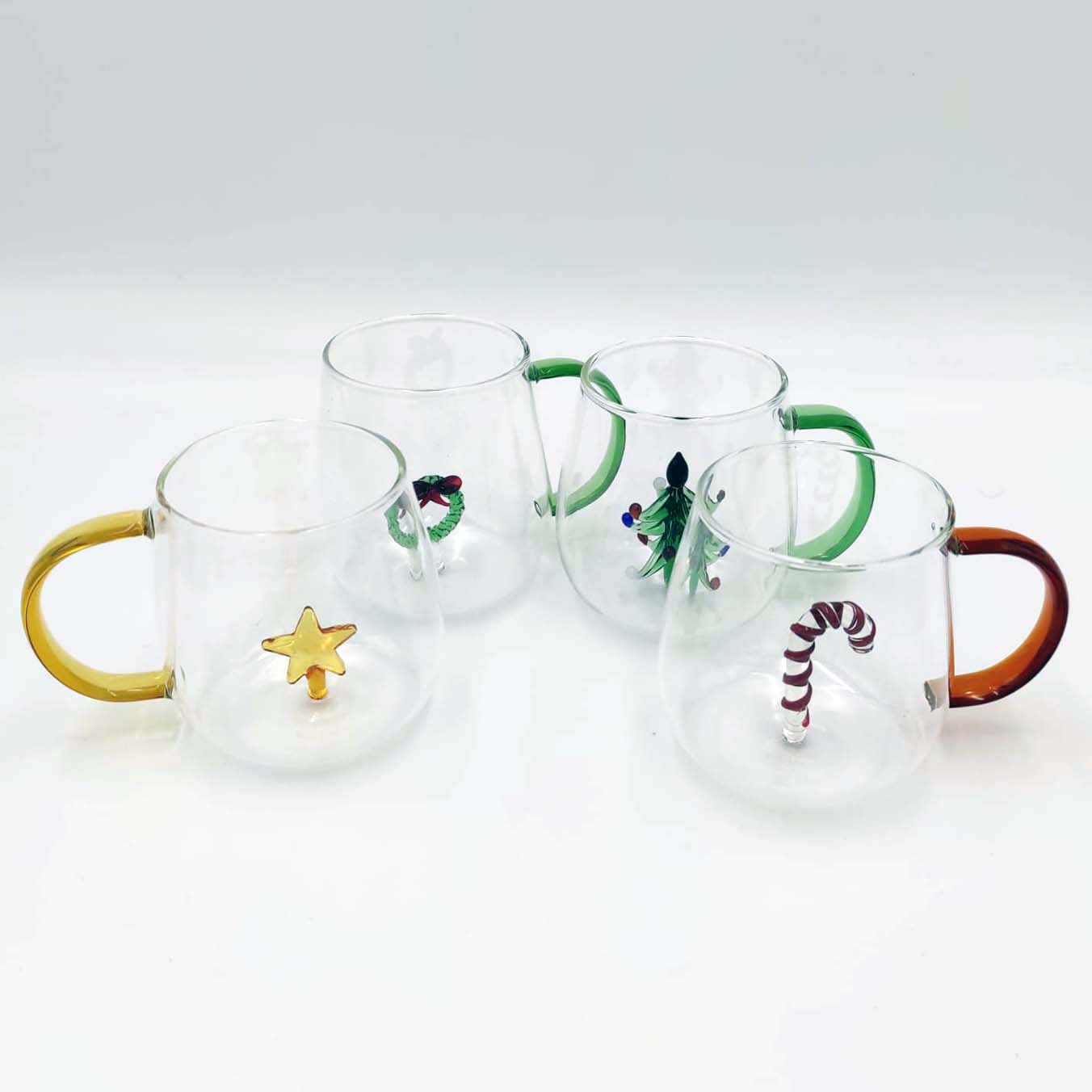 3D Glass Christmas Mugs
